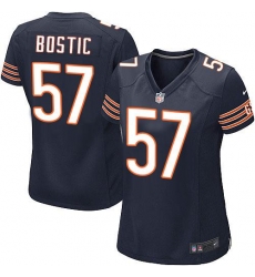 Nike NFL Chicago Bears #57 Jon Bostic Navy Blue Women's Game Team Color Jersey