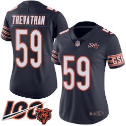 Women Chicago Bears 59 Danny Trevathan Navy Blue Team Color 100th Season Limited Football Jersey