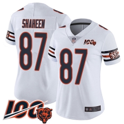 Women Chicago Bears 87 Adam Shaheen White Vapor Untouchable Limited Player 100th Season Football Jersey 