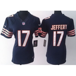 Women Nike Chicago Bears 17 Alshon Jeffery Blue LIMITED Jerseys