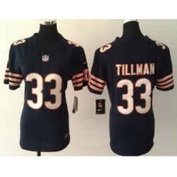 Women Nike Chicago Bears 33 Charles Tillman Blue NFL Jerseys