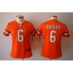 Women Nike Chicago Bears 6 Cutler Orange Color[NIKE LIMITED Jersey]