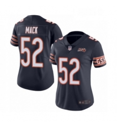 Womens Chicago Bears 52 Khalil Mack Navy Blue Team Color 100th Season Limited Football Jersey