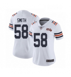 Womens Chicago Bears 58 Roquan Smith White 100th Season Limited Football Jersey