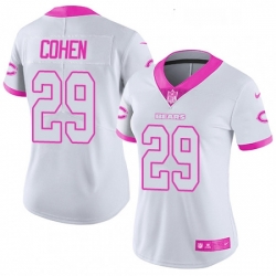 Womens Nike Chicago Bears 29 Tarik Cohen Limited WhitePink Rush Fashion NFL Jersey