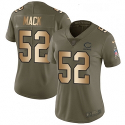 Womens Nike Chicago Bears 52 Khalil Mack Limited Olive Gold 2017 Salute to Service NFL Jersey