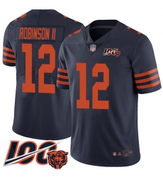 Youth Chicago Bears 12 Allen Robinson Limited Navy Blue Rush Vapor Untouchable 100th Season Football Jersey