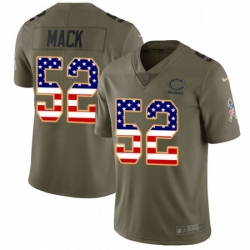 Youth Nike Chicago Bears 52 Khalil Mack Limited Olive USA Flag 2017 Salute to Service NFL Jersey