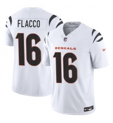 Men Cincinnati Bengals 16 Joe Flacco White 2025 F U S E Vapor Untouchable Limited Stitched Football Jersey Men Cincinnati Bengals 16 Joe Flacco White 2025 F U S E Vapor Untouchable Limited Stitched Football Jersey