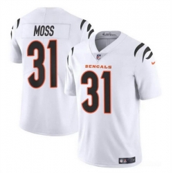 Men Cincinnati Bengals 31 Zack Moss White Vapor Untouchable Limited Stitched Jersey