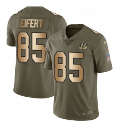 Mens Nike Cincinnati Bengals 85 Tyler Eifert Limited OliveGold 2017 Salute to Service NFL Jersey