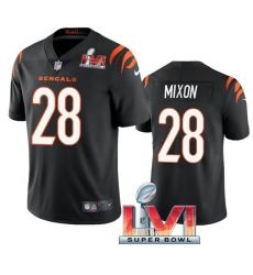 Nike Cincinati Bengals 28 Joe Mixon Black 2022 Super Bowl LVI Vapor Limited Jersey