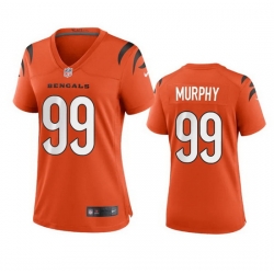 Women Cincinnati Bengals 99 Myles Murphy Orange Stitched Game Jersey