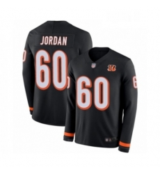 Youth Cincinnati Bengals 60 Michael Jordan Limited Black Therma Long Sleeve Football Jersey