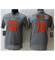 Youth Nike Cincinnati Bengals 18 A.J.Green Grey Vapor Elite NFL Jerseys