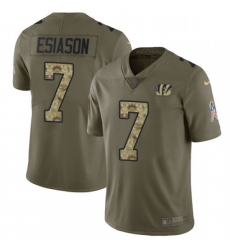 Youth Nike Cincinnati Bengals 7 Boomer Esiason Limited OliveCamo 2017 Salute to Service NFL Jersey