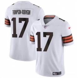 Men Cleveland Browns 17 Dorian Thompson Robinson White Vapor Untouchable Limited Stitched Jersey