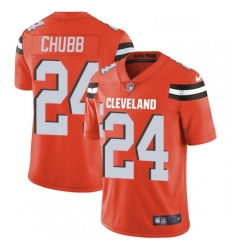 Mens Nike Cleveland Browns 24 Nick Chubb Orange Alternate Vapor Untouchable Limited Player NFL Jersey