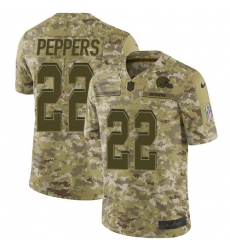 Nike Browns #22 Jabrill Peppers Camo Men Stitched NFL Limited 2018 Salute To Service Jersey