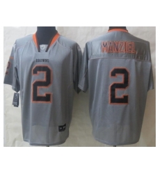 Nike Cleveland Browns 2 Johnny Manziel Grey Elite Lights Out NFL Jersey