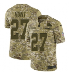 Nike Cleveland Browns 27 Kareem Hunt Camo Men Stitched NFL Limited 2018 Salute To Service Jersey