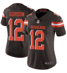 Nike Browns #12 Josh Gordon Brown Team Color Womens Stitched NFL Vapor Untouchable Limited Jersey