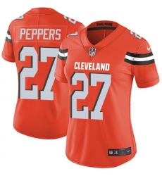 Nike Browns #27 Jabrill Peppers Orange Alternate Womens Stitched NFL Vapor Untouchable Limited Jersey