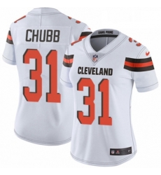 Womens Nike Cleveland Browns 31 Nick Chubb White Vapor Untouchable Limited Player NFL Jersey