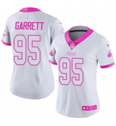 Womens Nike Cleveland Browns 95 Myles Garrett Limited WhitePink Rush Fashion NFL Jersey