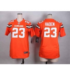 nike women nfl jerseys cleveland browns 23 joe haden orange[nike][new style]