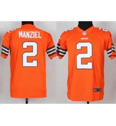 Youth Nike Cleveland Browns #2 Johnny Manziel Orange NFL Jerseys