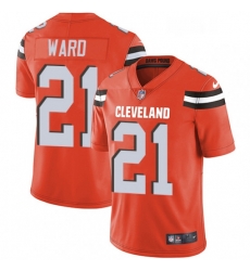 Youth Nike Cleveland Browns 21 Denzel Ward Orange Alternate Vapor Untouchable Limited Player NFL Jersey