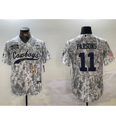 Men Dallas Cowboys 11 Micah Parsons 2024 Arctic Camo Salute To Service Stitched Baseball Jersey 6