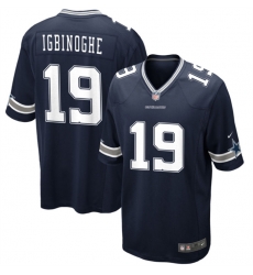 Men Dallas Cowboys 19 Noah Igbinoghene Navy Stitched Football Game Jersey