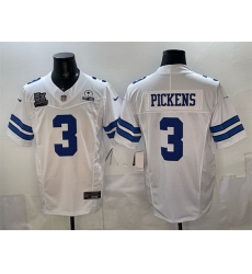 Men Dallas Cowboys 3 George pickens White F U S E With 5x Super Bowl Champions 26 Established In 1960 Patch Vapor Limited Stitched Football Jersey Men Dallas Cowboys 3 George pickens White F U S E With 5x Super Bowl Champions 26 Established In 1960 Patch Vapor Limited Stitched Football Jersey