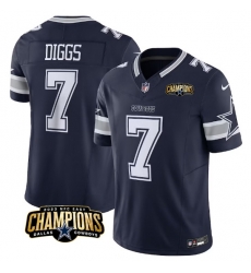 Men Dallas Cowboys 7 Trevon Diggs Navy 2023 F U S E  NFC East Champions Patch Stitched Football Jersey