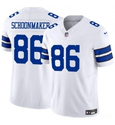 Men Dallas Cowboys 86 Luke Schoonmaker White 2023 F U S E Vapor Untouchable Limited Stitched Football Jersey