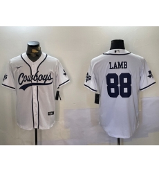 Men Dallas Cowboys 88 CeeDee Lamb White 2022 Olive Salute To Service Cool Base Stitched Baseball Jersey