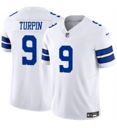 Men Dallas Cowboys 9 KaVontae Turpin White 2023 F U S E Vapor Untouchable Limited Stitched Football Jersey