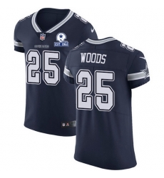 Nike Cowboys 25 Xavier Woods Navy Blue Team Color Men Stitched With Established In 1960 Patch NFL Vapor Untouchable Elite Jersey