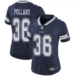 Cowboys #36 Tony Pollard Navy Blue Team Color Women Stitched Football Vapor Untouchable Limited Jersey