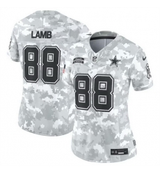 Women Dallas Cowboys 88 CeeDee Lamb 2024 F U S E Arctic Camo Salute To Service Limited Stitched Football Jersey