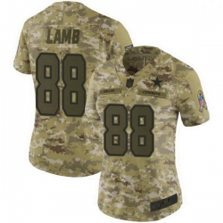 Women Dallas Cowboys CeeDee Lamb Camo Limited 2018 Salute to Service Jersey