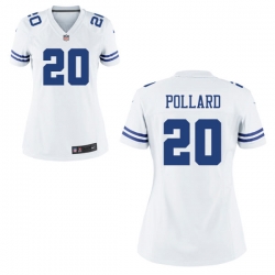 Women  Nike Cowboys #20 Tony Pollard White Game Stitched NFL Jersey