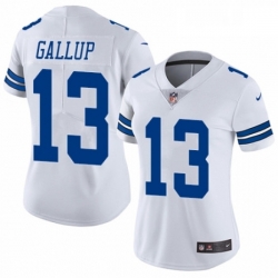 Womens Nike Dallas Cowboys 13 Michael Gallup White Vapor Untouchable Limited Player NFL Jersey