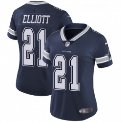 Womens Nike Dallas Cowboys 21 Ezekiel Elliott Navy Blue Team Color Vapor Untouchable Limited Player NFL Jersey