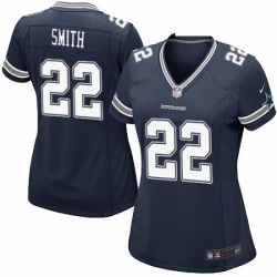 Womens Nike Dallas Cowboys 22 Emmitt Smith Game Navy Blue Team Color NFL Jersey