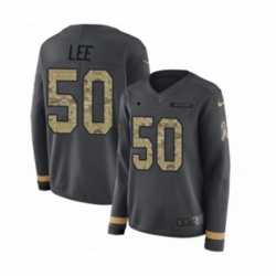 Womens Nike Dallas Cowboys 50 Sean Lee Limited Black Salute to Service Therma Long Sleeve NFL Jersey