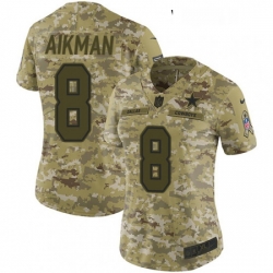 Womens Nike Dallas Cowboys 8 Troy Aikman Limited Camo 2018 Salute to Service NFL Jersey