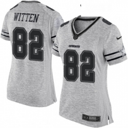 Womens Nike Dallas Cowboys 82 Jason Witten Limited Gray Gridiron II NFL Jersey